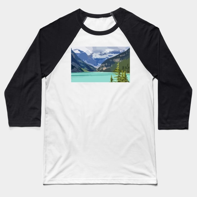 Lake Louise Painting Baseball T-Shirt by gktb